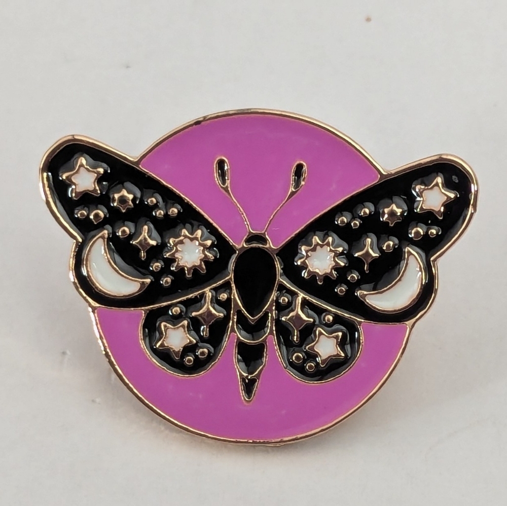 Mystic Moon Moth Pin - Gold